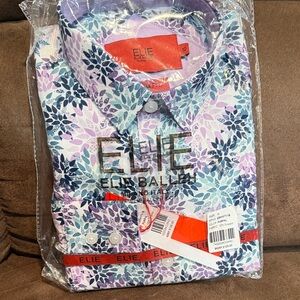 Elie Blue and Purple Leaf Print Kids Button Down Shirt